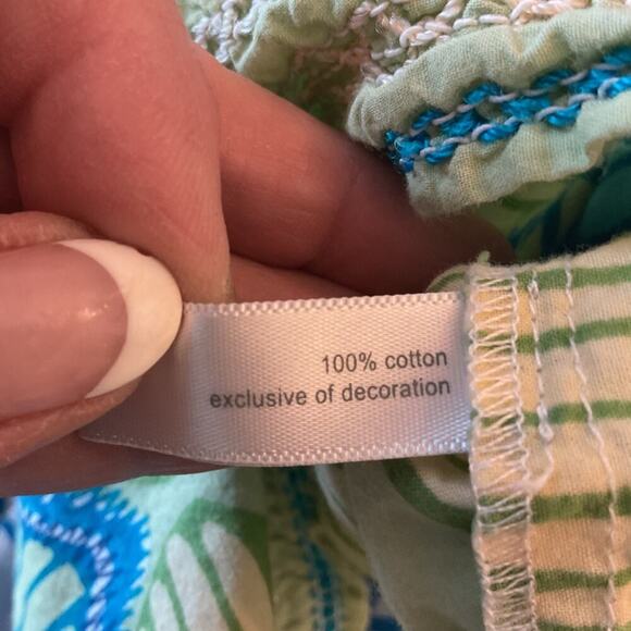 Keren Hart White Floral Embroidered Smocked Boho/Peasant Top Sz M - Picture 7 of 9